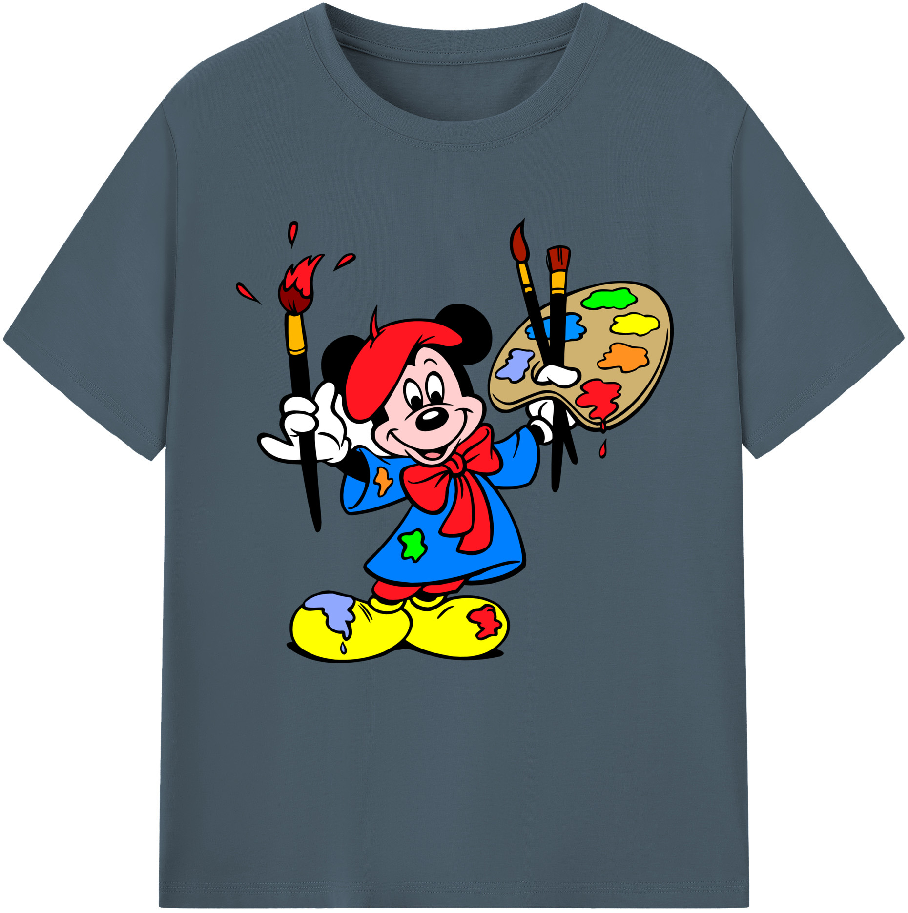 （画像用） ミッキーマウス Mickey Mouse 綿100％半袖Tシャツ（フロントプリント）